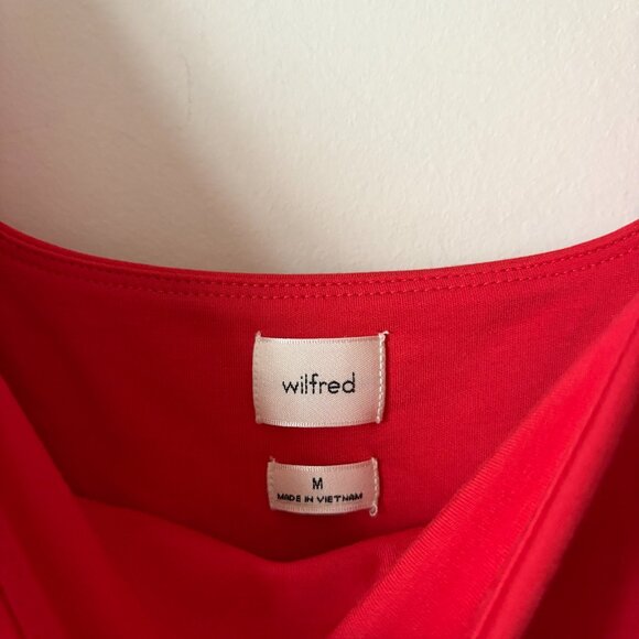 Aritzia Wilfred Saturn Wrap Midi Dress Red Size Medium - Picture 7 of 8